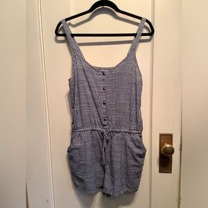 Navy Check Tank Top Romper